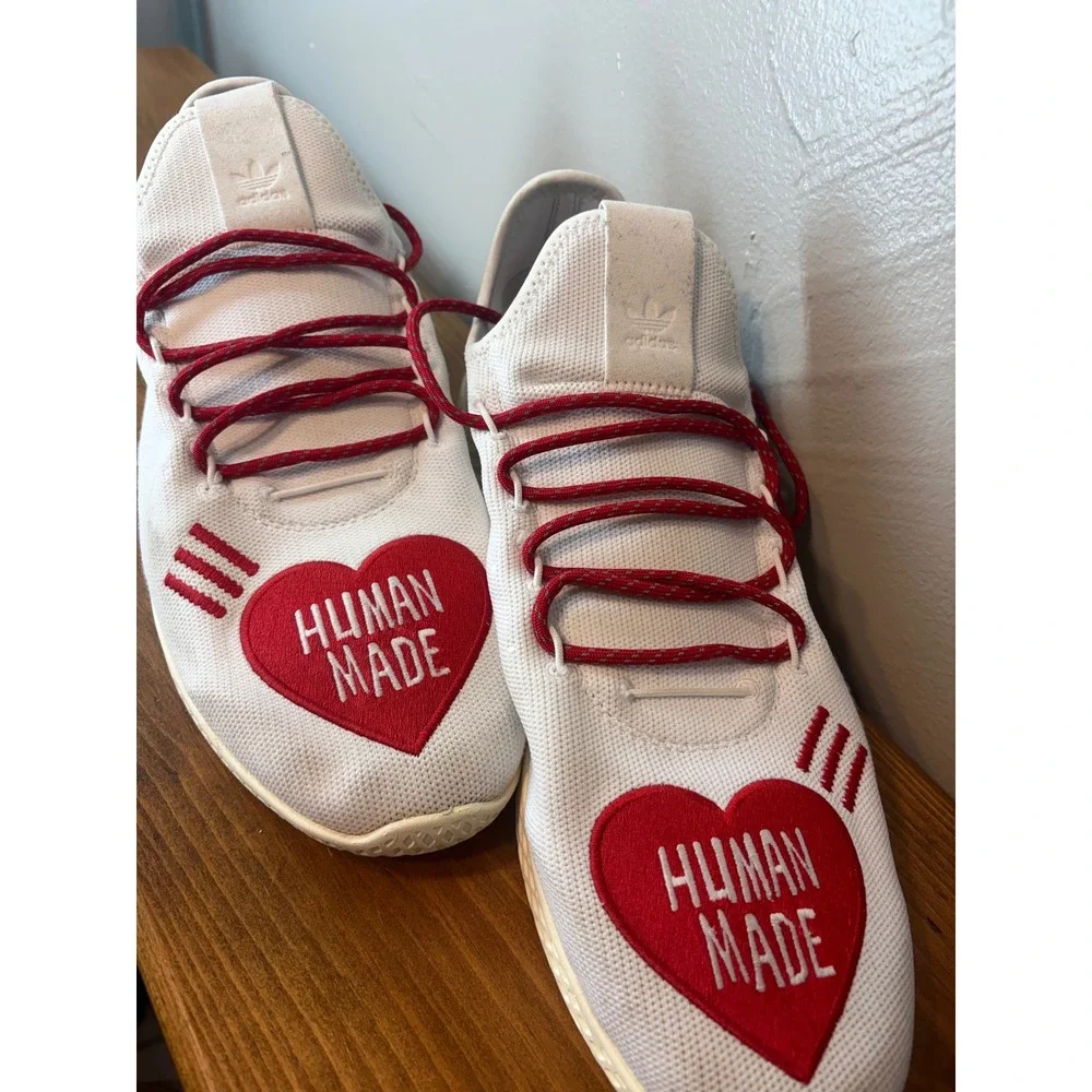 Adidas Pharrell Williams Human Made Tennis Hu White Red Heart EF2392 Mens 13.5